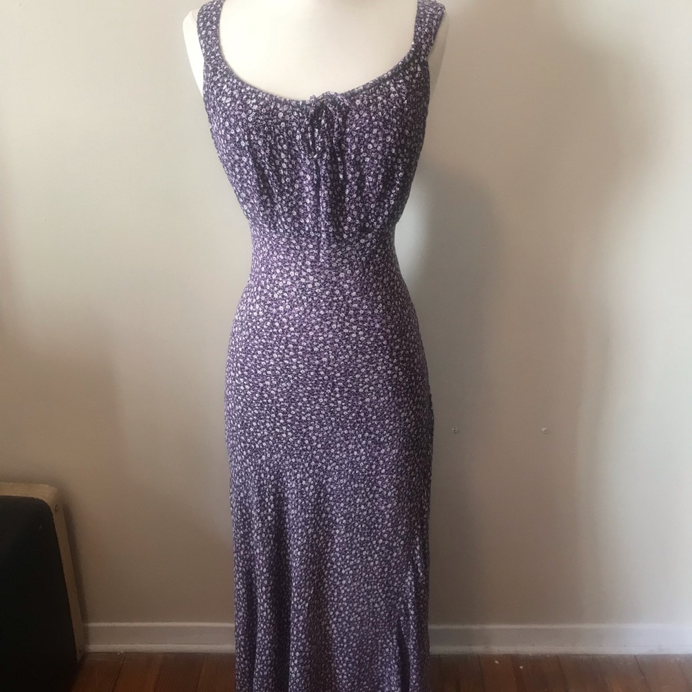 1990s ditzy floral rayon dress